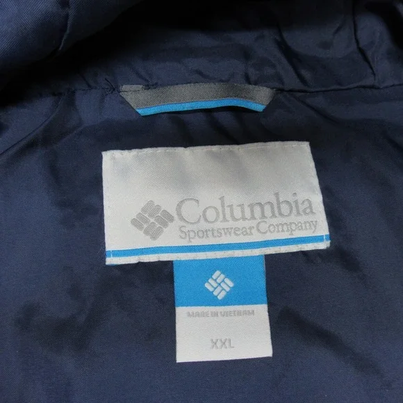 Columbia Rain Jacket Mens XXL Blue Waterproof Hood Wind Light Pack Watertight II - Picture 4 of 12
